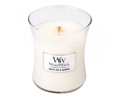 WoodWick kaars medium White tea &amp; jasmine