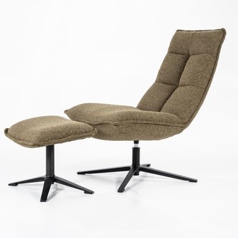 Fauteuil Marcus met voetenbankje groen