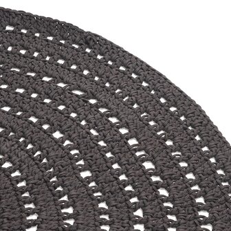 Vloerkleden Knitted Antraciet - Katoen - 150x150 cm - Rienties Wooninspiratie