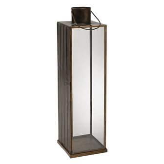 Lantaarn metaal met glas 