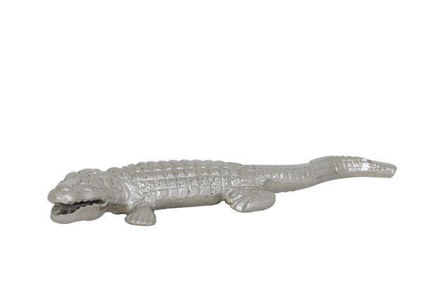 Zilverkleurige metalen krokodil