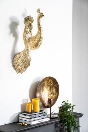 Wanddecoratie Pavo gold