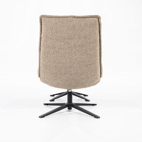 Fauteuil Marcus met voetenbankje beige