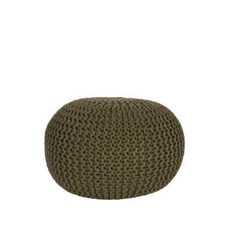 Poef Knitted - Army green - Katoen - M