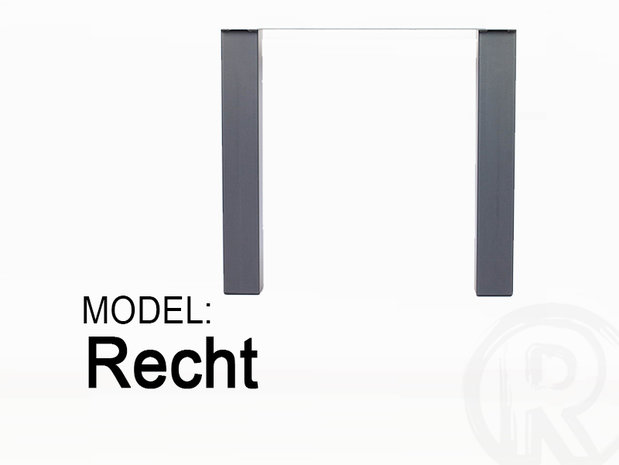 Eiken eettafel 45mm geborsteld blad met rechte rand